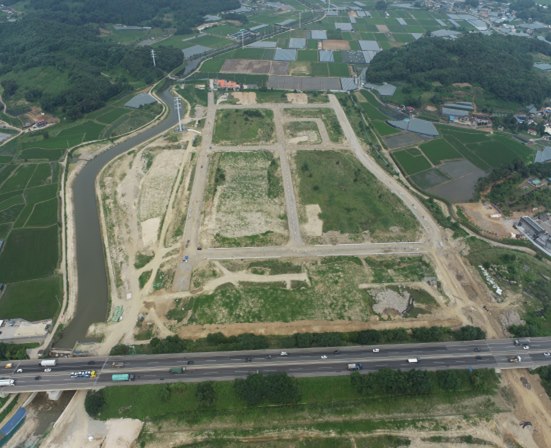 산업36~43 블록과 주차17 일대 항공사진